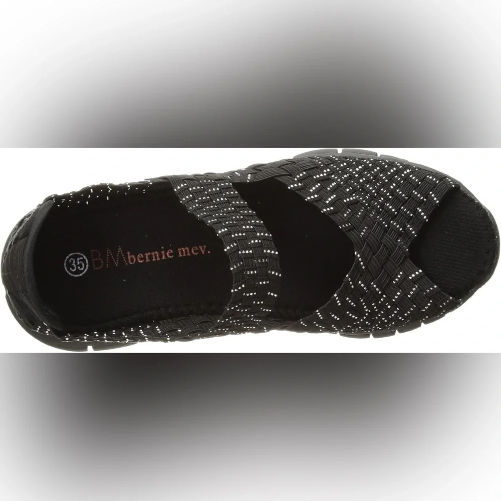 Bernie Mev Girl's Comfi K Mary Jane Flat Sandal | Black/Silver |‎ NEW!!!🖤🩶🖤